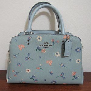 Coach Mini Lillie Carryall With Mystical Floral Print, Light Teal Multi